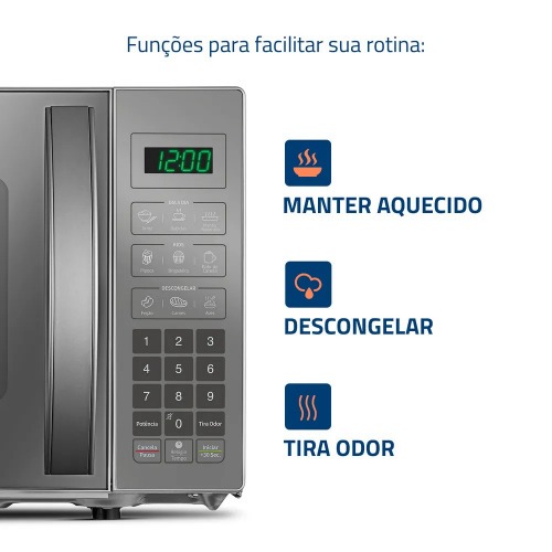 Micro-ondas 21 litros 1200W 10 n�veis de pot�ncia - MO-01-21E  220V