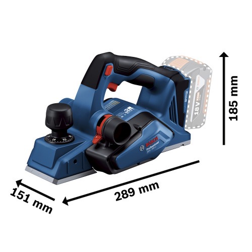 Plaina a bateria 18V Brushless corte por passada 2,6 mm Sem Bateria - GHO 185-LI