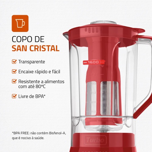 Kit Liquidificador 550W Turbo Power L-99-FR + Batedeira 400W Pr�tica B-44-R	  110V