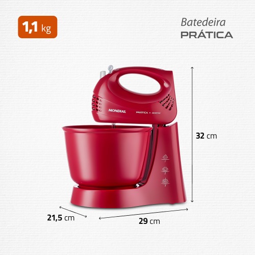 Kit Liquidificador 550W Turbo Power L-99-FR + Batedeira 400W Pr�tica B-44-R	  110V