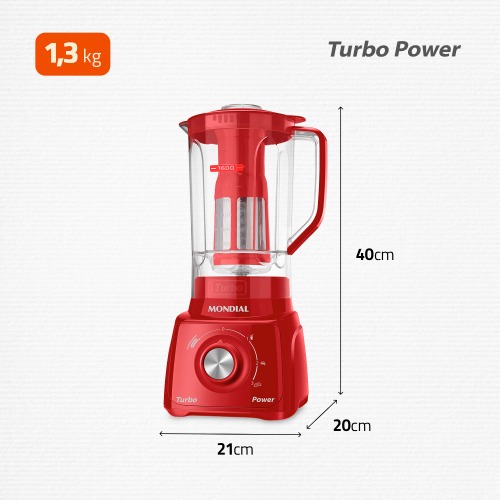 Kit Liquidificador 550W Turbo Power L-99-FR + Batedeira 400W Pr�tica B-44-R	  110V