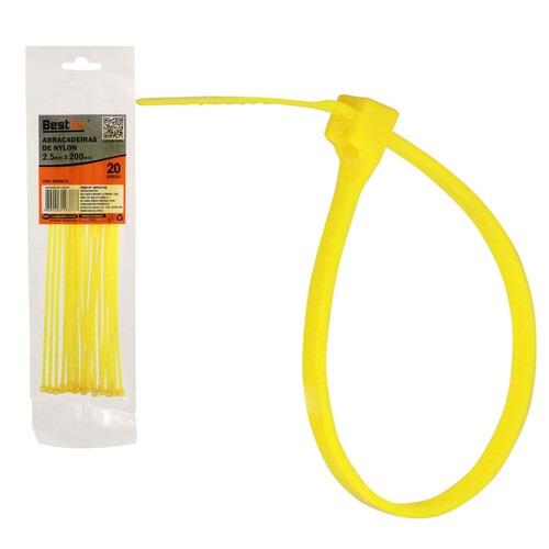 Abra�adeira de nylon 2,5 mm x 20 cm 20 pe�as - BFH2728