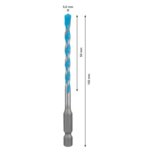 Broca multi material 5 x 50 x 100 mm HEX-9 Multi Construction