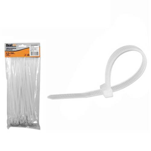 Abra�adeira de nylon 4,80 mm x 20 cm 100 pe�as - BFH0311