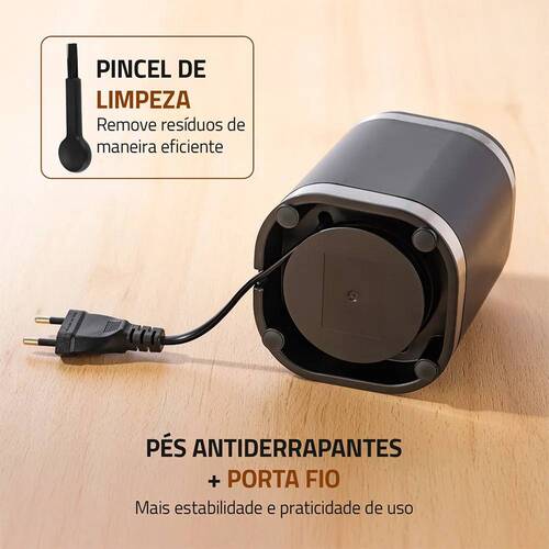 Moedor de caf� e gr�os el�trico 180W em a�o inox Dolce Arome - MCF-01-BI  110V