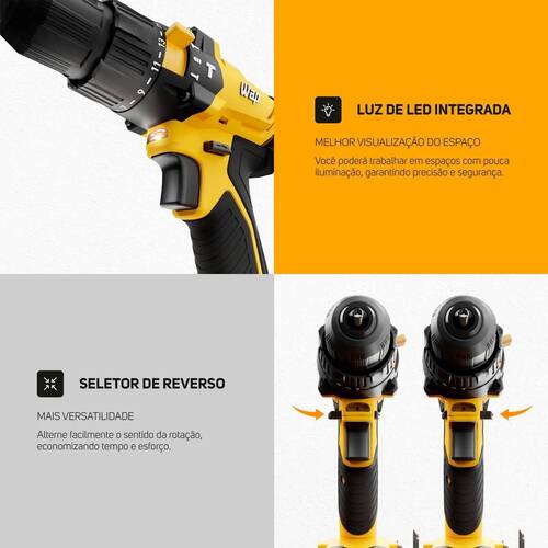 Furadeira Parafusadeira de impacto 3/8