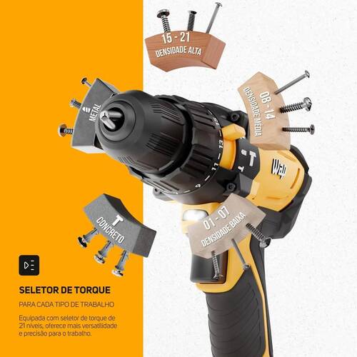 Furadeira Parafusadeira de impacto 3/8