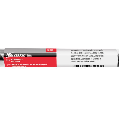 Broca espiral para madeira 16 x 460 mm haste sextavada - 701249