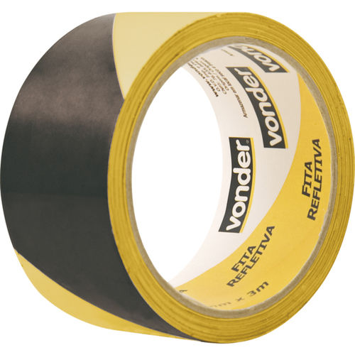 Fita adesiva refletiva 50 mm x 3 m amarela e preta