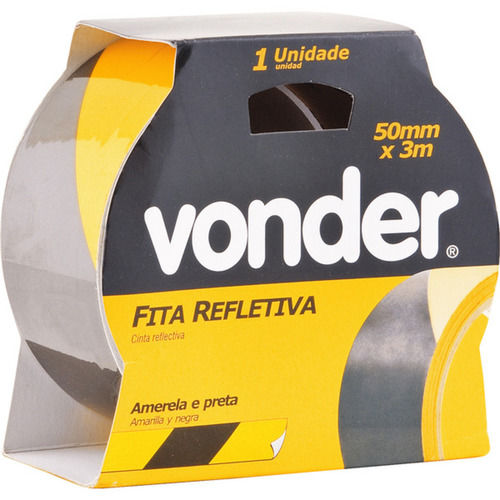Fita adesiva refletiva 50 mm x 3 m amarela e preta