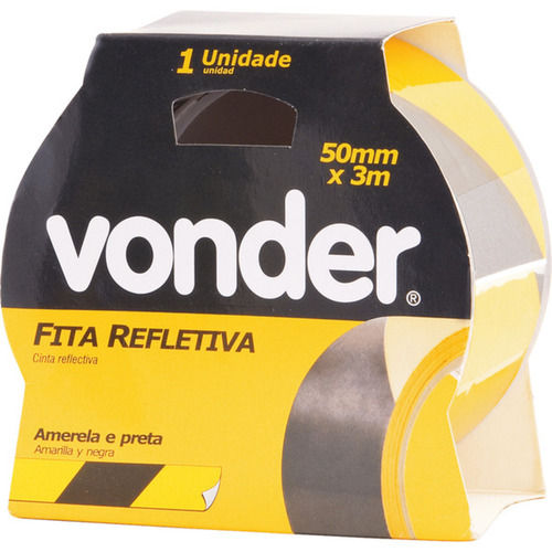 Fita adesiva refletiva 50 mm x 3 m amarela e preta