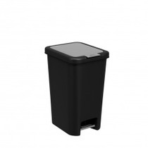 Lixeira pl�stica com pedal 10 litros preta - Double
