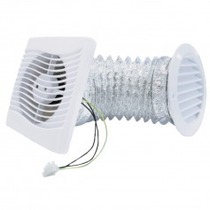 Exaustor para banheiro di�metro de 150 mm com grade e duto - KIT ITC 150