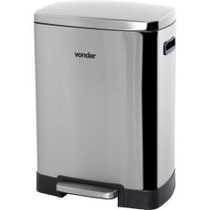 Lixeira inox retangular 50L com pedal