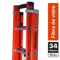 Escada de fibra de vidro extens�vel 6 x 10,20 m 34 degraus - ESC6001020