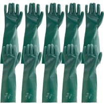 Kit 5 pares de luva pvc lisa com forro de algod�o 56 cm - PLV 0056