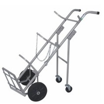 Carro para transporte de oxig�nio e acetileno para 2 cilindros roda maci�a - TM-75