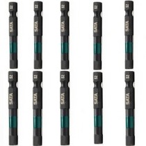 Jogo de bits de impacto hexagonal 5 x 50mm encaixe de 1/4