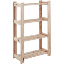 Estante Modulare em madeira pinus com 4 prateleiras 62,2 x 30,2 x 107,2 cm 