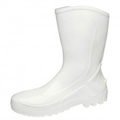 Bota de PVC imperme�vel cano m�dio sem forro branca - Vulcaflex