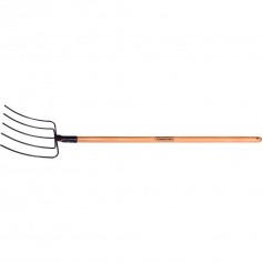 Forcado reto de arame 5 dentes cabo de madeira 120 cm