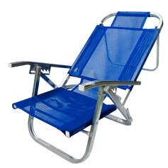 Cadeira de praia dobr�vel em 5 posi��es azul royal - Copacabana