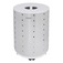 Cesto de roupa em a�o inox com rod�zio e tampa branca em mdf 65 kg - Bella