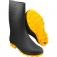 Bota de PVC preta com solado amarelo cano m�dio com forro