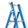 Escada plataforma fibra de vidro 4 degraus 1,5 m com rodas e corrim�o - PAF150
