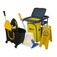 Kit para limpeza profissional cinza e amarelo e balde Due preto com 6 pe�as - Pratic